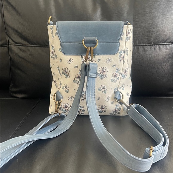 Disney LoungeFly  EUC Convertible Backpack Stitch Floral - Picture 6 of 10